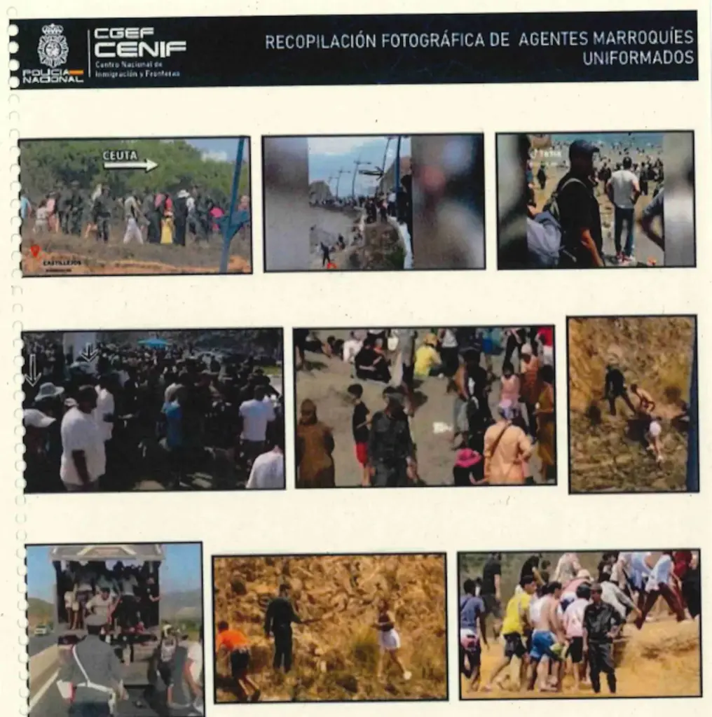 Photographic compilation of uniformed Moroccan agents, according to the Police
