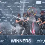 The Roosters crash at the SailGP in Valencia on a windless day