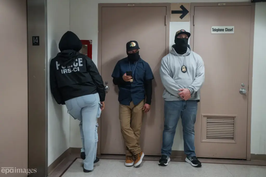 Federal immigration control agents in New York.
